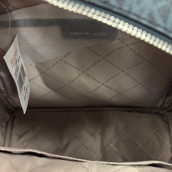 Michael Kors Abbey Large Backpack Admiral MK Logo PVC Leather Trim NWT $448 main image 7